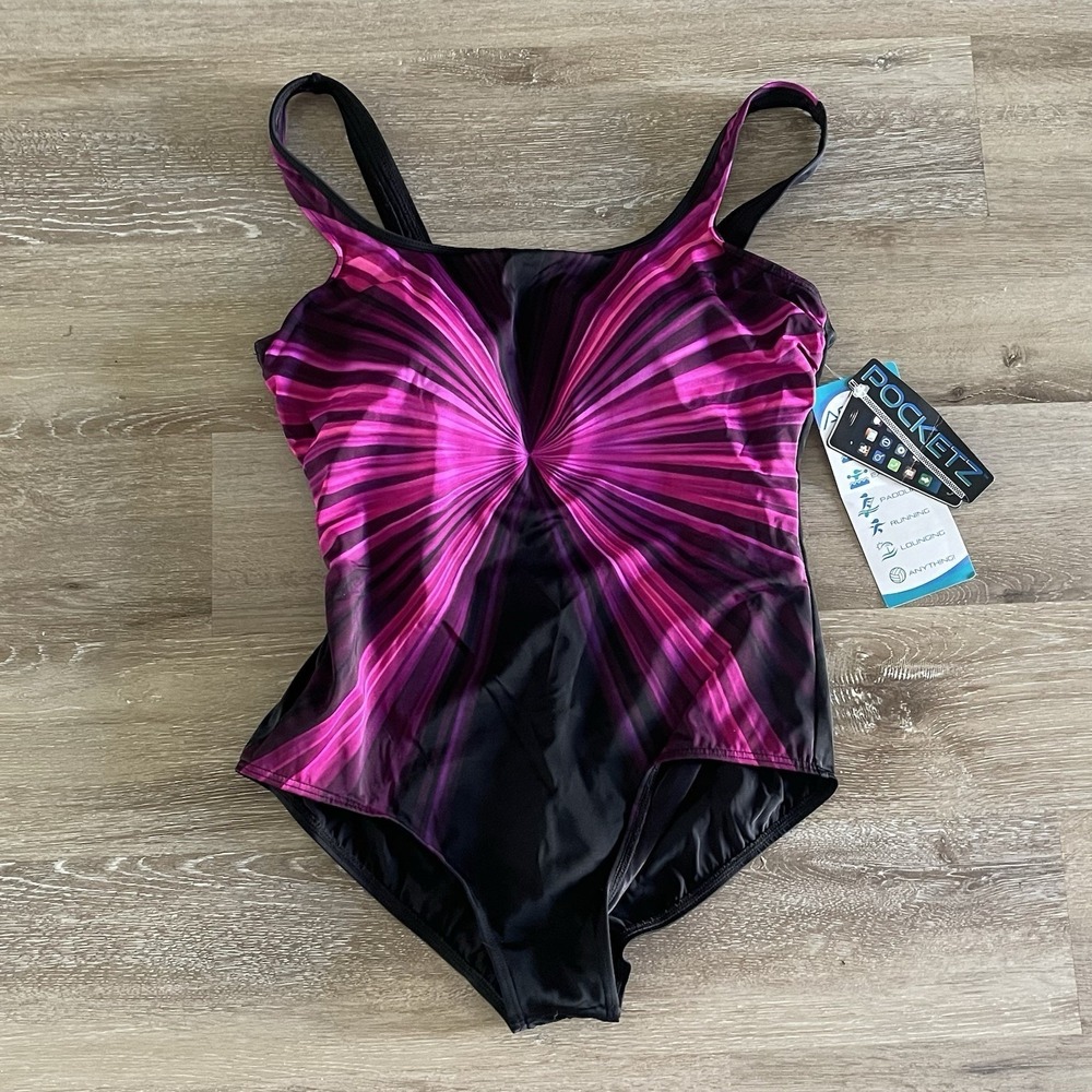 Pocketz Women's Bathing Suit Size 16 One Piece Tank W/ Pockets Bathing Suit NWT